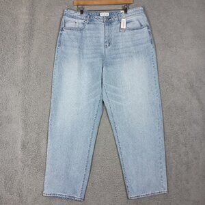 Lane Bryant Jeans Women 14 Blue Light Wash Signature Fit Loose Straight Flex NWT